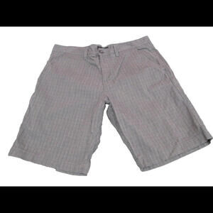 Kenneth Cole Golf Shorts Mens Size 34 Dark Gray Striped Light Weight Flat Front‌